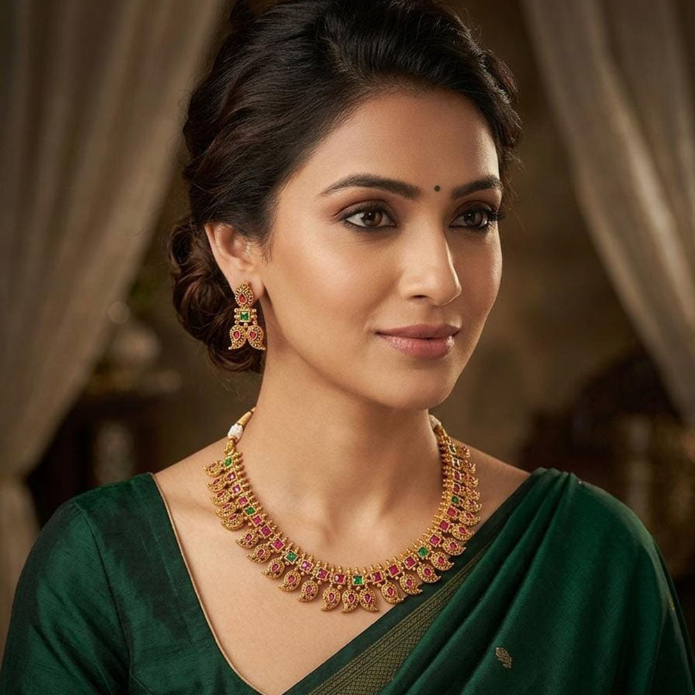 Lucentarts Jewellery Elegant Pota Stone Necklace Set