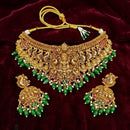 Lucentarts Jewellery Elegant Pota Stone And Pearl Temple Necklace Set