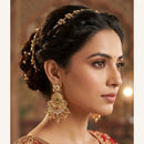 Lucentarts Jewellery Heritage Pota Stone And Pearl Dangler Earrings