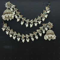 Lucentarts Jewellery Trendy Mirror And Beads Ethnic Jhumki With Kanchain