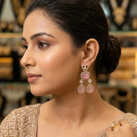 Lucentarts Jewellery Designer Pota Stone Detailing Dangler Earrings