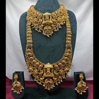 Lucentarts Jewellery Classic Pota Stone And Beads Temple Double Necklace Set