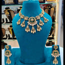 Lucentarts Jewellery Heritage Pota Stone And Pearl Necklace Set