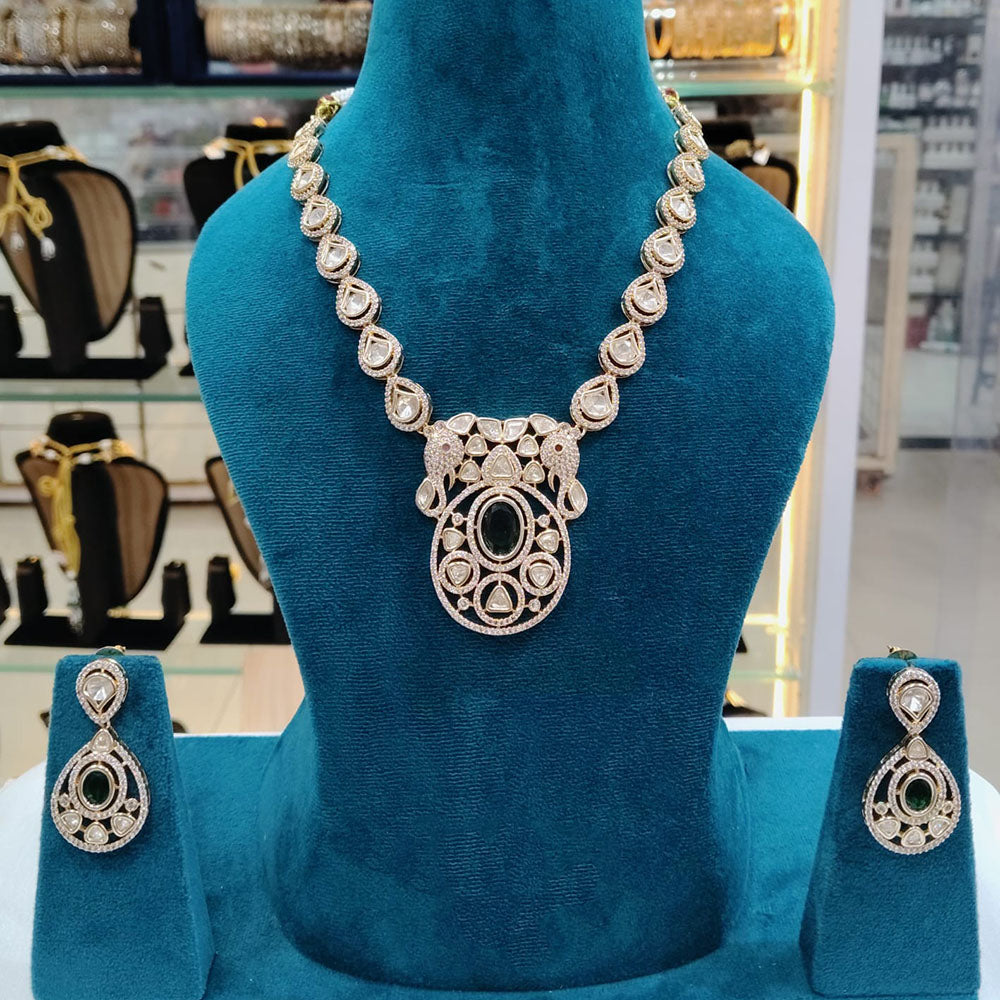 Lucentarts Jewellery Royal Polki Kundan Stone Necklace Set