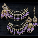 Lucentarts Jewellery Premium Austrian Stone And Mirror Jhumki With Maangtikka