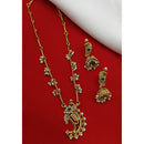 Lucentarts Jewellery Antique Finish Necklace Set Pota Stone And Pearl Design