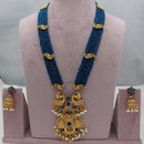Lucentarts Jewellery Heritage Pota Stone And Pearl Long Necklace Set