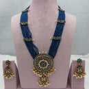 Lucentarts Jewellery Heritage Pota Stone And Pearl Long Necklace Set