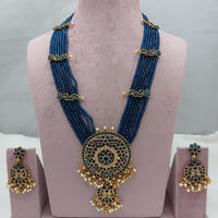 Lucentarts Jewellery Heritage Pota Stone And Pearl Long Necklace Set