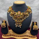Lucentarts Jewellery Traditional Pota Stone And Beads Temple Meenakari Necklace Set 