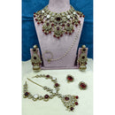 Lucentarts Jewellery Pota Stone Pearl And Beads Designer Semi Bridal Necklace Set