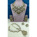Lucentarts Jewellery Pota Stone Pearl And Beads Designer Semi Bridal Necklace Set