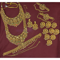 Lucentarts Jewellery Designer Pota Stone And Pearl Double Necklace Set