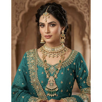 Lucentarts Jewellery Designer Pota Stone And Pearl Double Necklace Set