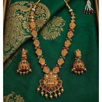 Lucentarts Jewellery Heritage Pota Stone And Beads Temple Long Necklace Set