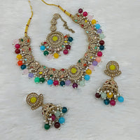 Lucentarts Jewellery Heritage Pota Stone Pearl And Beads Necklace Set