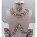 Lucentarts Jewellery Designer Crystal Stone Pearl And Beads Necklace Set