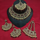 Lucentarts Jewellery Designer Crystal Stone Pearl And Beads Choker Necklace Set