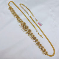 Lucentarts Jewellery Traditional Temple Pota Stone & Pearl Kamarband for Bridal & Festive Wear