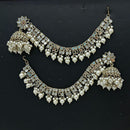 Lucentarts Jewellery Pearl Kan Chain Jhumki Earrings