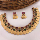 Lucentarts Jewellery Heritage Pota Stone And Temple Necklace Set
