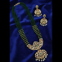 Lucentarts Jewellery Elegant Pota Stone Austrian Stone & Pearl Long Necklace Set