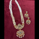 Lucentarts Jewellery Elegant Pota Stone Austrian Stone & Pearl Long Necklace Set