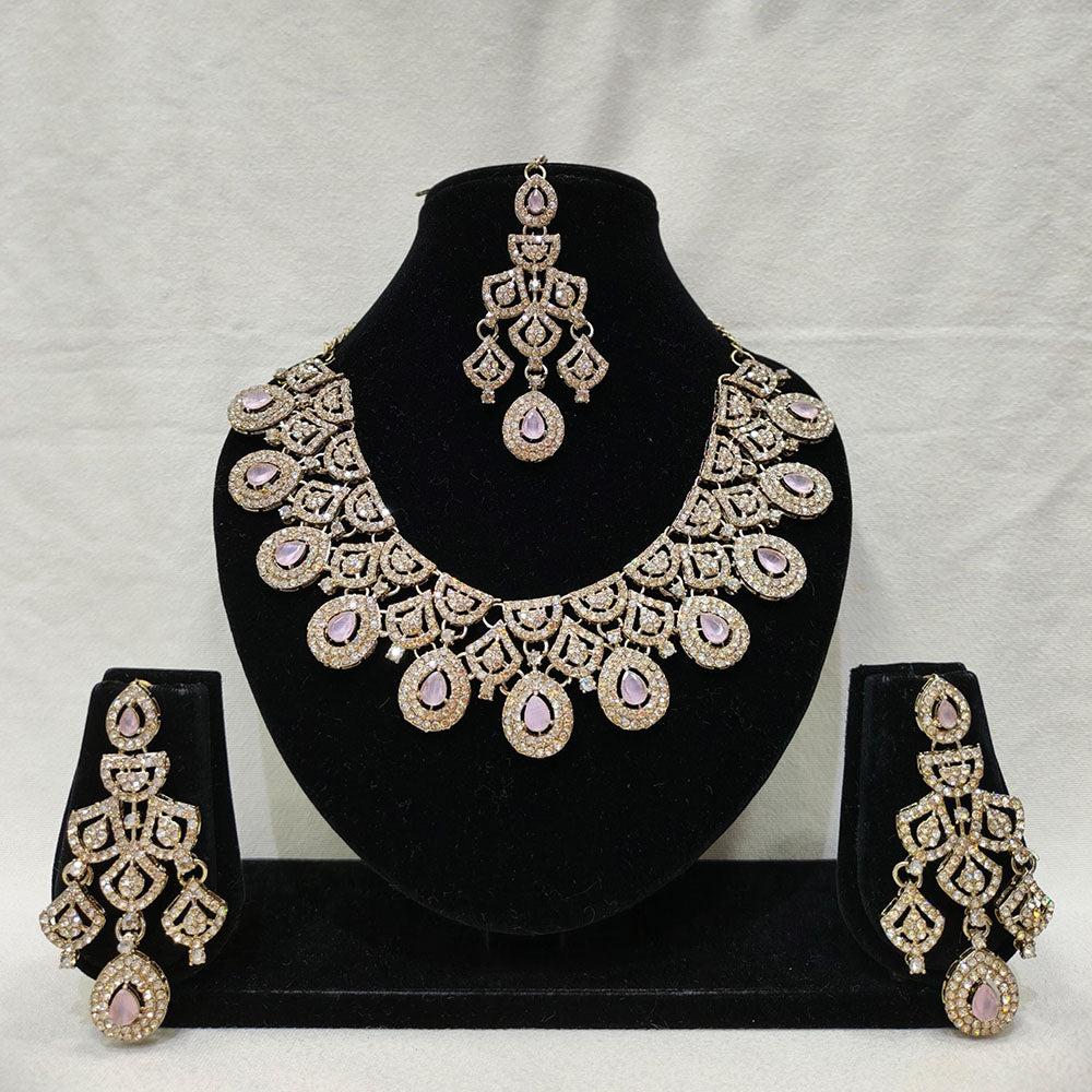Lucentarts Jewellery Royal Look American Diamond Necklace Set