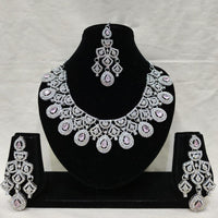 Lucentarts Jewellery Royal Look American Diamond Necklace Set