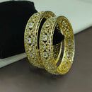 Lucentarts Jewellery Gold Plated Crystal Stone Bangles Set