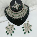 Lucentarts Jewellery Sparkle Austrian Stone Pearl And Beads Designer Choker Necklace Set