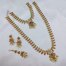 Lucentarts Jewellery Designer Pota Stone And Pearl Double Necklace Set