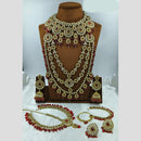 Lucentarts Jewellery Opulent Kundan Stone Pearl And Beads Bridal Jewellery Set