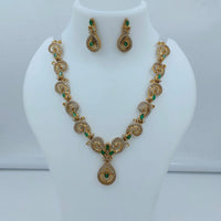 Lucentarts Jewellery Designer Pota Stone And Austrian Stone Pear Necklace Set