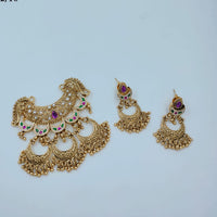 Lucentarts Jewellery Royal Pota Stone And Pearl Pendant Set