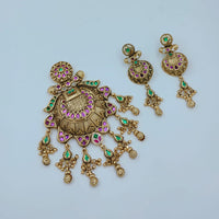 Lucentarts Jewellery Royal Pota Stone And Pearl Pendant Set