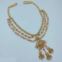 Lucentarts Jewellery Traditional Pota Stone And Pearl Kamarband for Bridal & Festive Wear