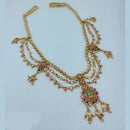 Lucentarts Jewellery Traditional Pota Stone And Pearl Kamarband for Bridal & Festive Wear