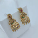 Lucentarts Jewellery Designer Pota Stone And Pearl Jhumki Earrings