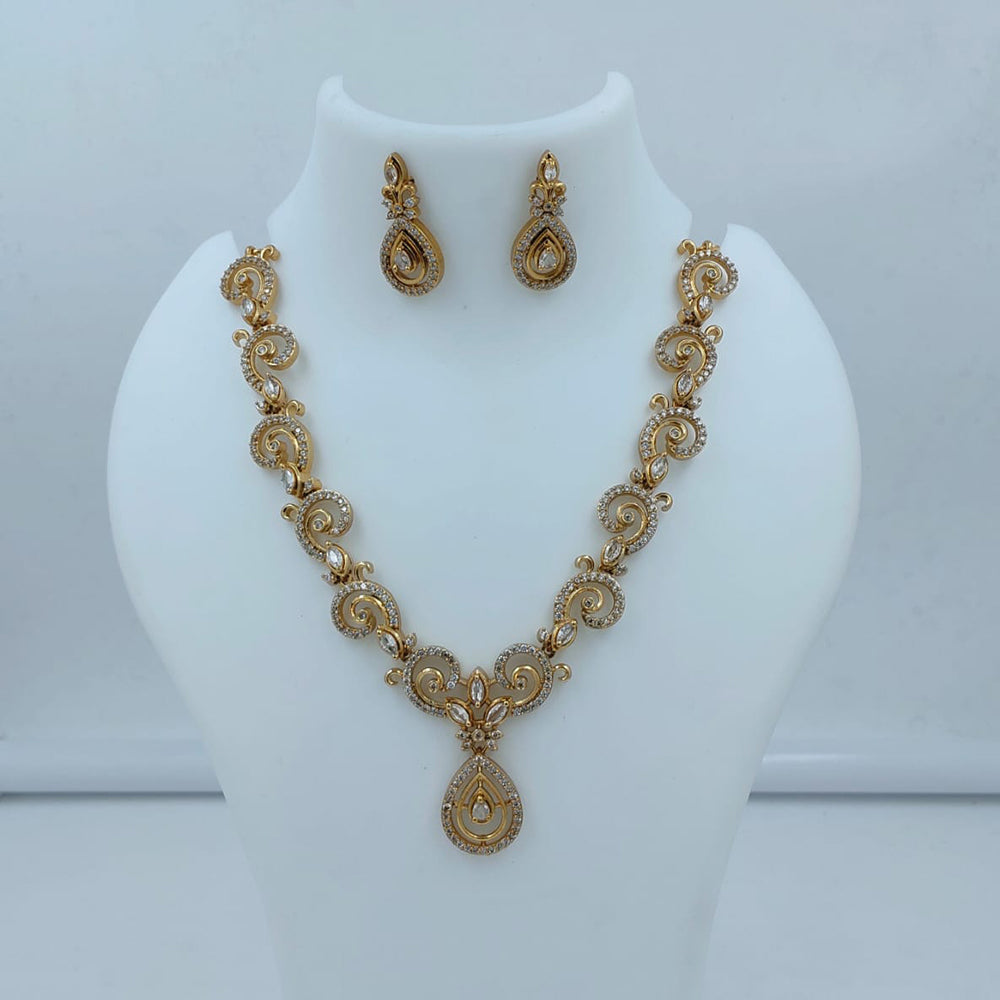 Lucentarts Jewellery Designer Pota Stone And Austrian Stone Necklace Set
