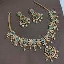 Lucentarts Jewellery Gorgeous Crystal Stone And Austrian Stone Pearl Necklace Set