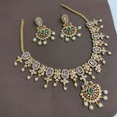 Lucentarts Jewellery Gorgeous Crystal Stone And Austrian Stone Pearl Necklace Set