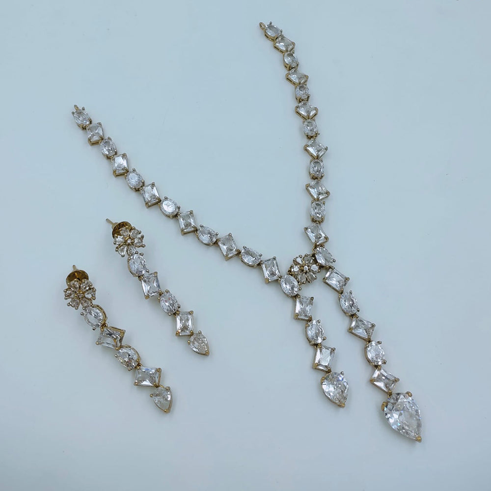 Lucentarts Jewellery Designer Crystal Stone Necklace Set