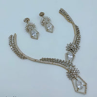 Lucentarts Jewellery Royal Look American Diamond Necklace Set