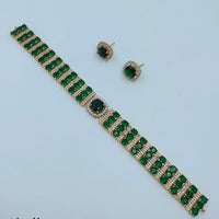 Lucentarts Jewellery Royal Look American Diamond Choker Necklace Set