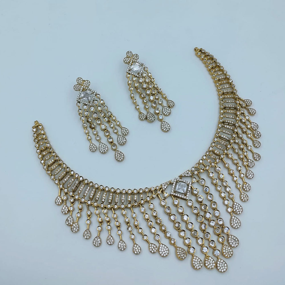 Lucentarts Jewellery Royal Look American Diamond Designer Necklace Set