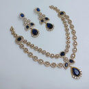 Lucentarts Jewellery Royal Look American Diamond Double Layer Necklace Set