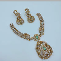 Lucentarts Jewellery Royal Look American Diamond Elephent Designe Necklace Set