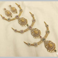 Lucentarts Jewellery Gorgeous Crystal Stone And Austrian Stone Temple Necklace Set
