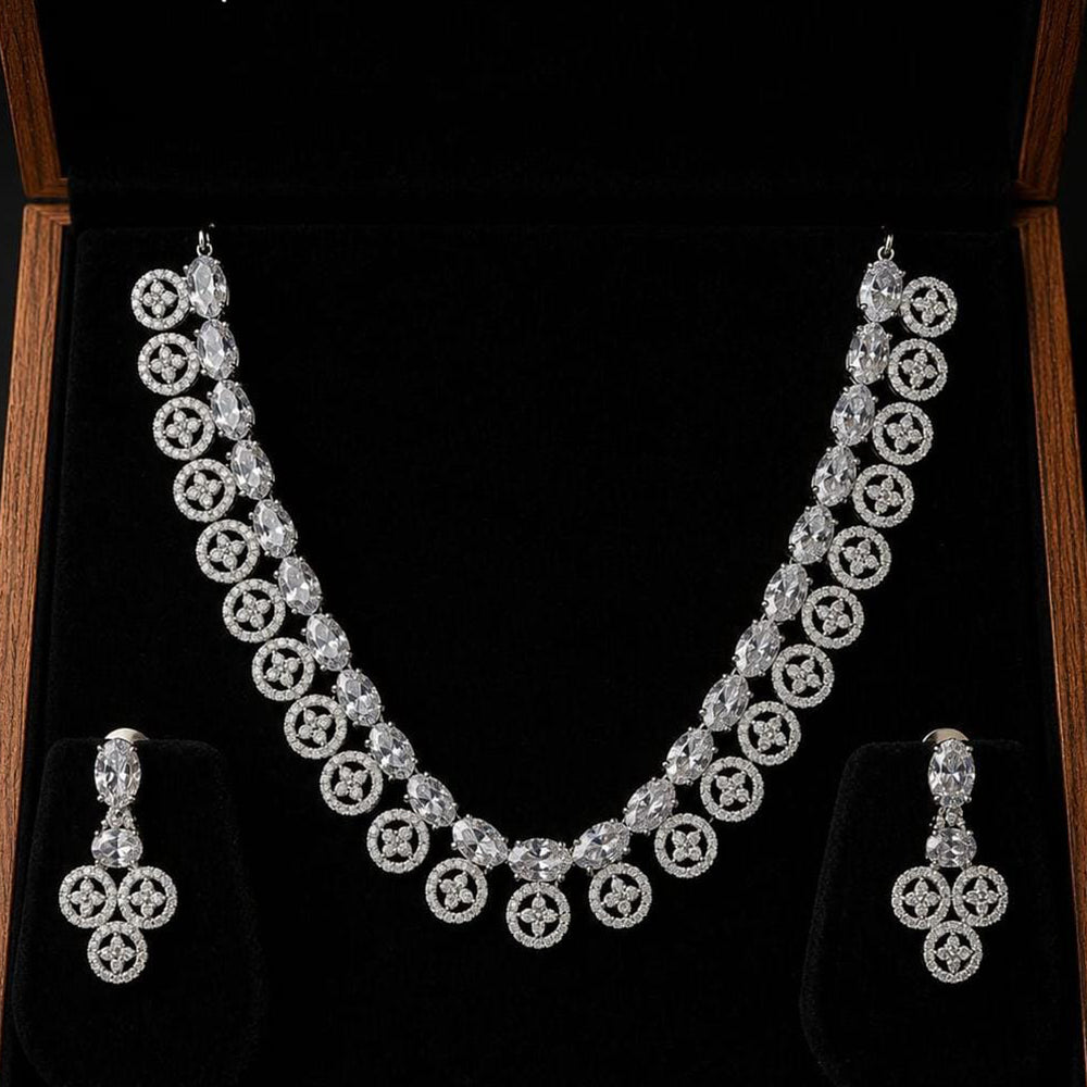 Lucentarts Jewellery Crystal Stone And Austrian Stone Necklace Set